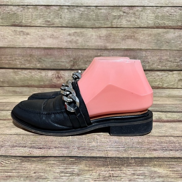 Givenchy Black Leather Chain Mules - Picture 1 of 8